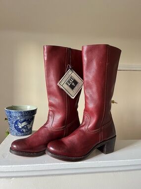 Frye Burgundy 14L Campus Leather Boots